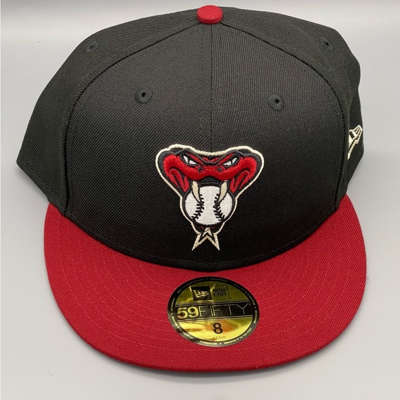 Arizona Diamondbacks New Era 2017 59FIFTY Fitted Hat Snake Black Red Size 8 NEW - Picture 1 of 8